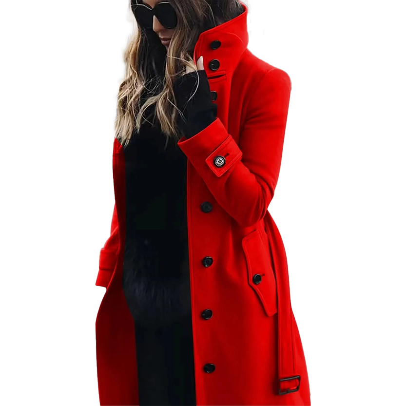 Funki Findz | Jackets | Women's Wool Blend Stand Collar Coat