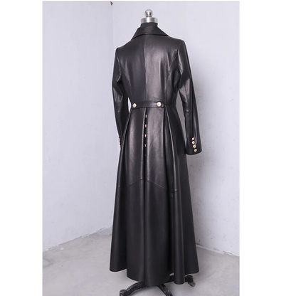 Funki Findz | Jackets | Women's Long Faux Leather Swing Coat