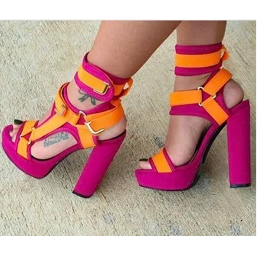 Funki Findz | Shoes | Women's Chunky Heel Strappy Sandals
