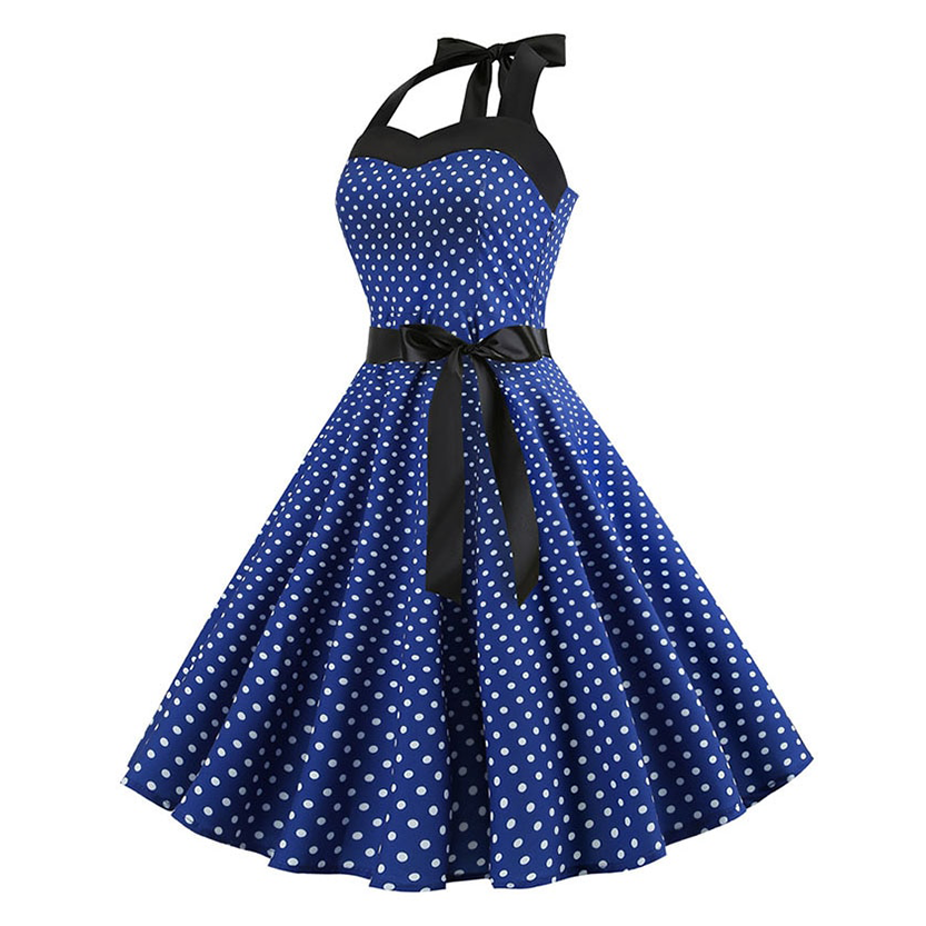 Funki Findz | Dresses | Women's Polka Dot Swing Halter Dress