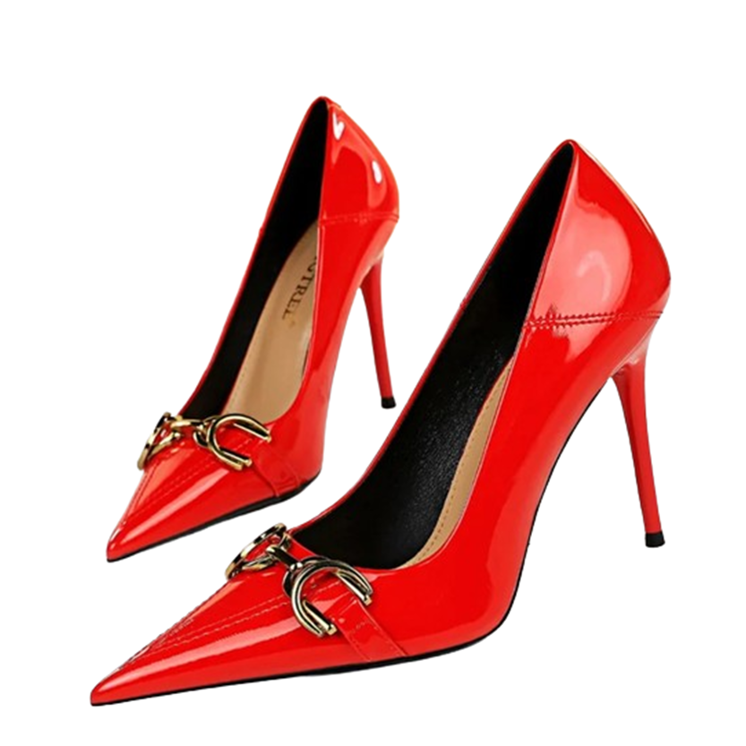 Funki Findz | Shoes | Women's Patent Leather Buckle Toe Pumps