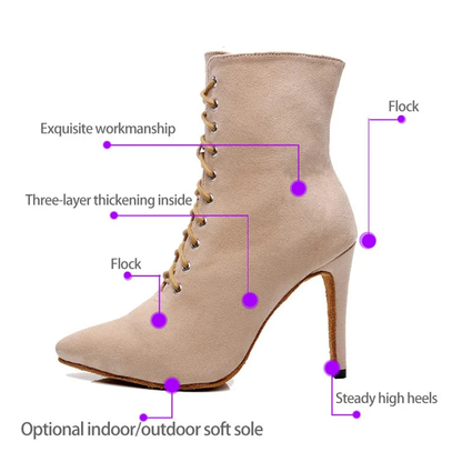 Funki Findz | Boots | Women's Lace-up Suede Dress Boots