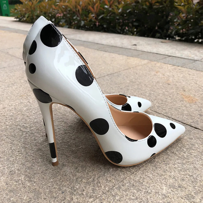 Funki Findz | Shoes | Women's White Black Polka Dot Heels