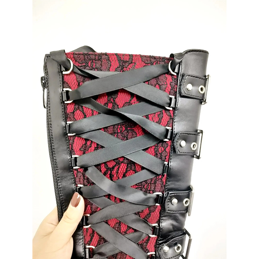 Funki Findz | Boots | Women's Ribbon Lace Up Platform Boots