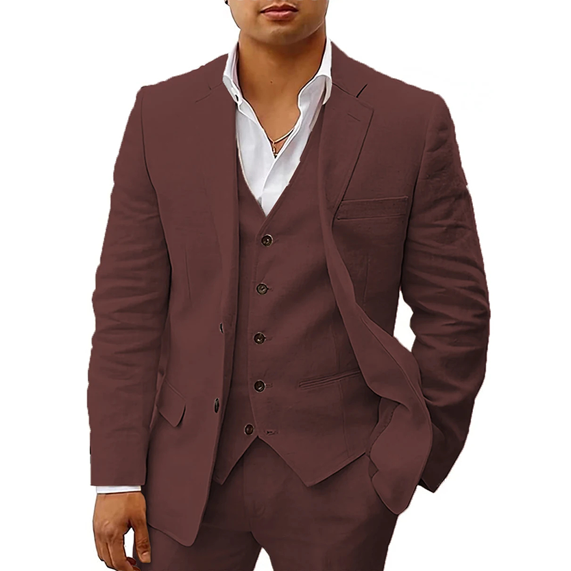 Funki Findz | Suits | Men's 3 Pcs Linen Summer Wedding Suits