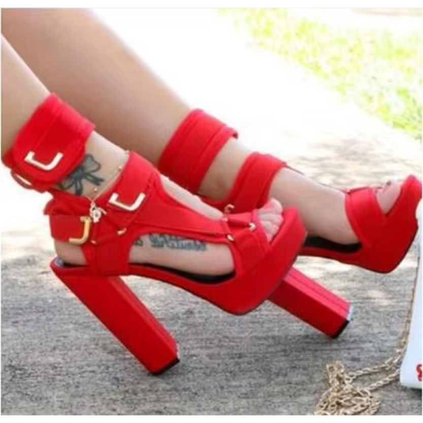 Funki Findz | Shoes | Women's Chunky Heel Strappy Sandals