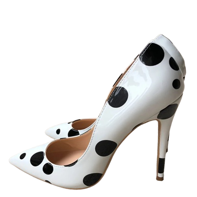 Funki Findz | Shoes | Women's White Black Polka Dot Heels