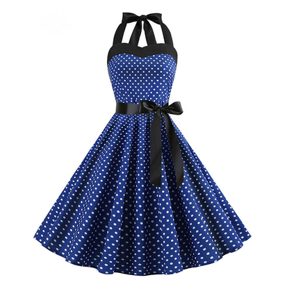 Funki Findz | Dresses | Women's Polka Dot Swing Halter Dress