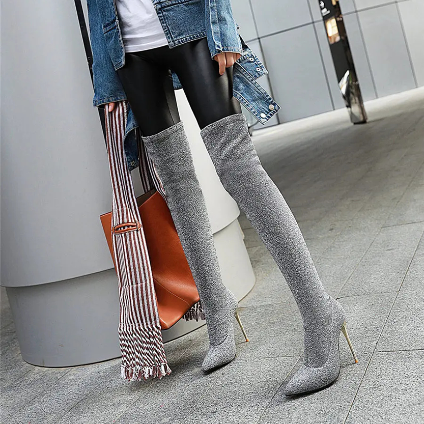 Funki Findz | Boots | Women's Cloth Leopard Print Stiletto Boots