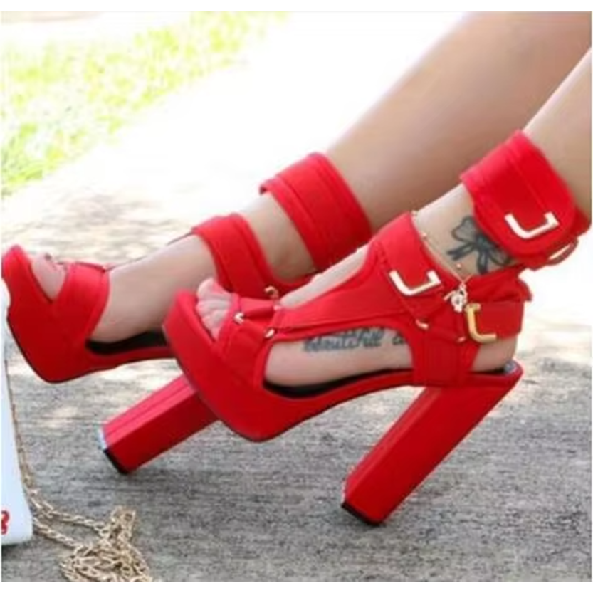 Funki Findz | Shoes | Women's Chunky Heel Strappy Sandals