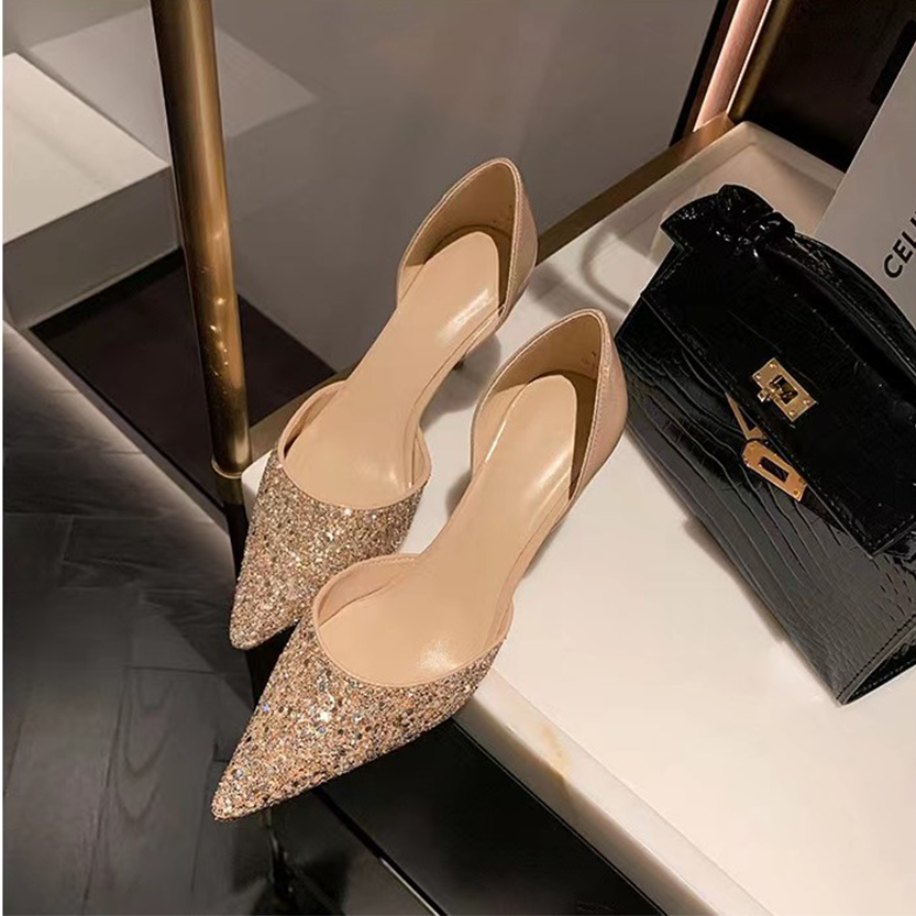 Funki Findz | Shoes | Women's Leather Sequin Glitter Bridal Shoe