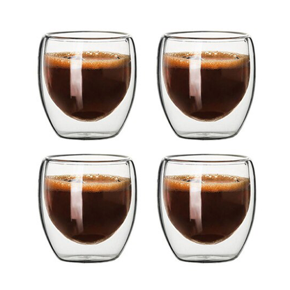 Funki Findz | Cups | Glass Double Wall Expresso Coffee Cup Set