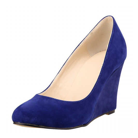 Funki Findz | Shoes | Women's High Heeled Flock Wedge Pumps