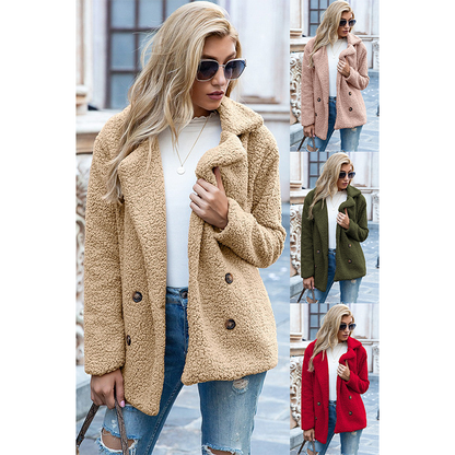 Funki Findz | Jackets | Women's Full Lapel Collar Sherpa Coat