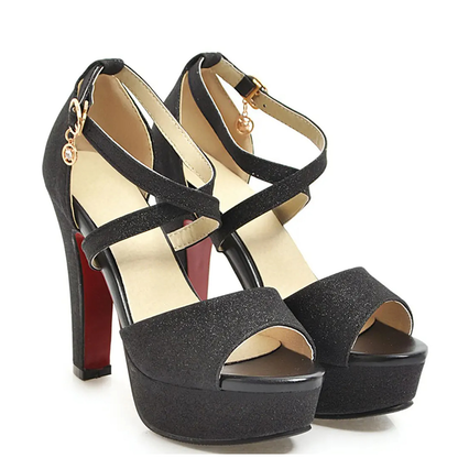 Funki Findz Shoes | Women's Sequin High Platform Sandals