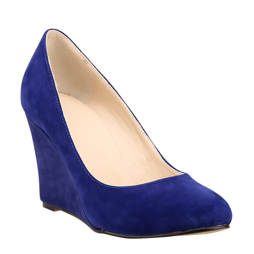 Funki Findz | Shoes | Women's High Heeled Flock Wedge Pumps