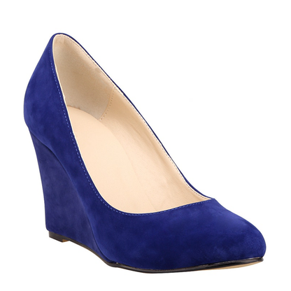 Funki Findz | Shoes | Women's High Heeled Flock Wedge Pumps