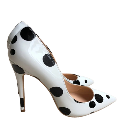 Funki Findz | Shoes | Women's White Black Polka Dot Heels