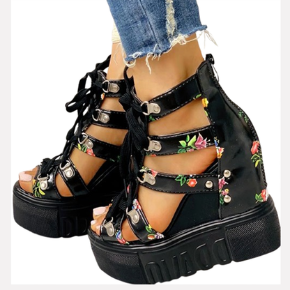 Funki Findz | Shoes | Women's Strappy Platform Wedge Shoes