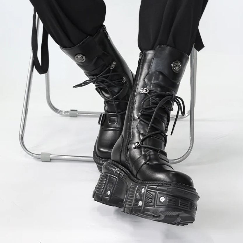 Funki Findz | Boots | Women's Punk Style Lace-up Platform Boot