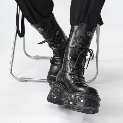 Funki Findz | Boots | Women's Punk Style Lace-up Platform Boot