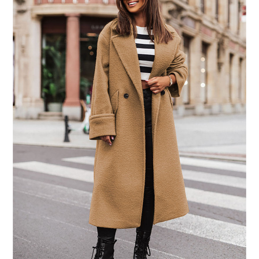 Funki Findz | Jackets | Women's Long Suit Collar Woolen Overcoat