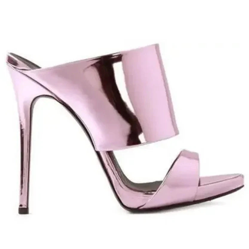 Funki Findz | Shoes | Women's Stylish Metallic High Heel Slides