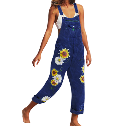 Funki Findz | Pants | Women's  Fashion Daisy Print Bib Overalls