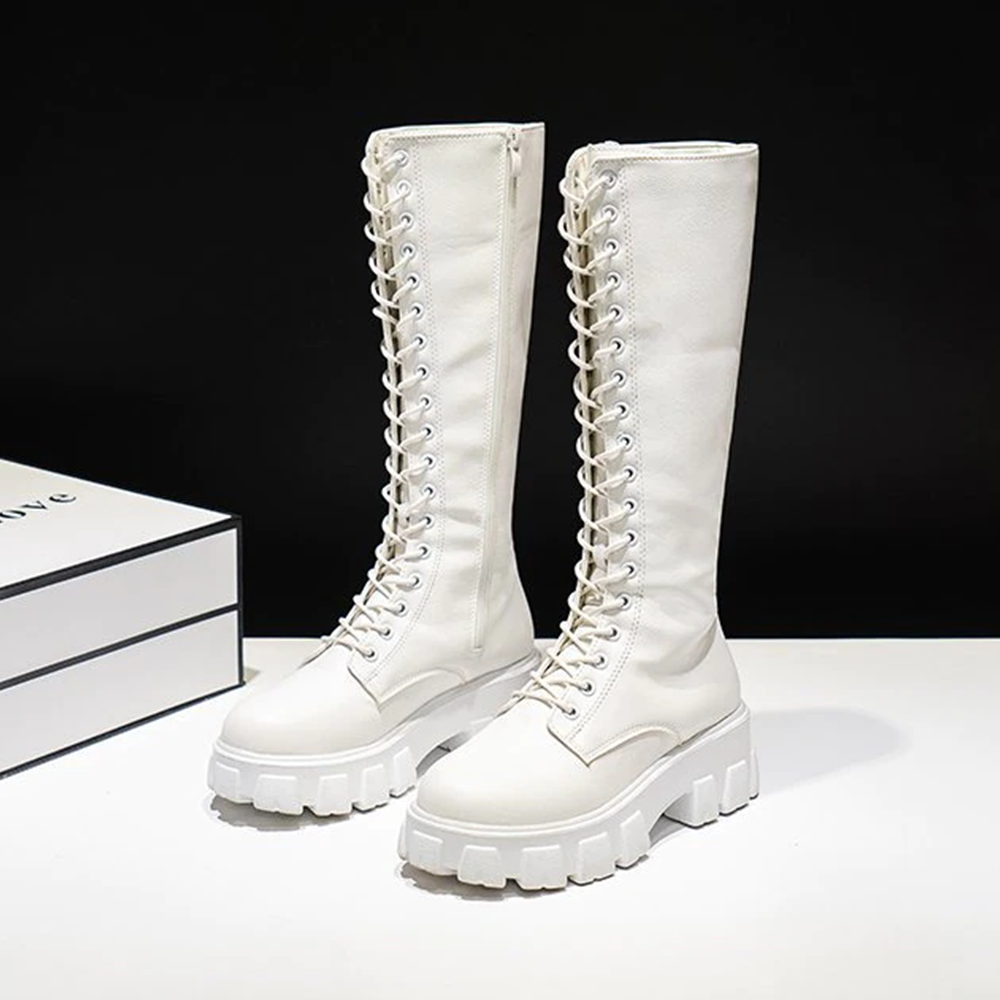 Funki Findz | Boots | Women's Knee-High Platform Lace Up Boot