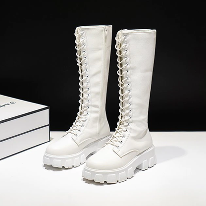 Funki Findz | Boots | Women's Knee-High Platform Lace Up Boot