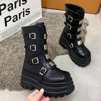 Funki Findz | Boots | Women's Gothic Metal Plate Platform Boots