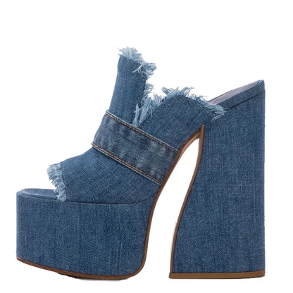 Funki Findz | Shoes | Denim Design Plaform Summer Sandals