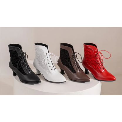 Funki Findz | Boots | Women's Kitten Heel Victorian Granny Boot