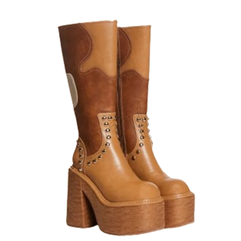 Funki Findz | Boots | Women's Red Buckle Strap Platform Boots