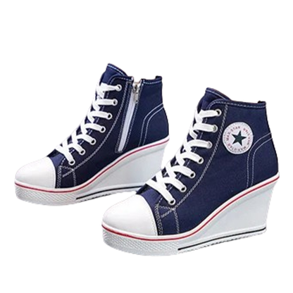 Funki Findz | Boots | Women's Canvas Ankle Wedge Sneaker