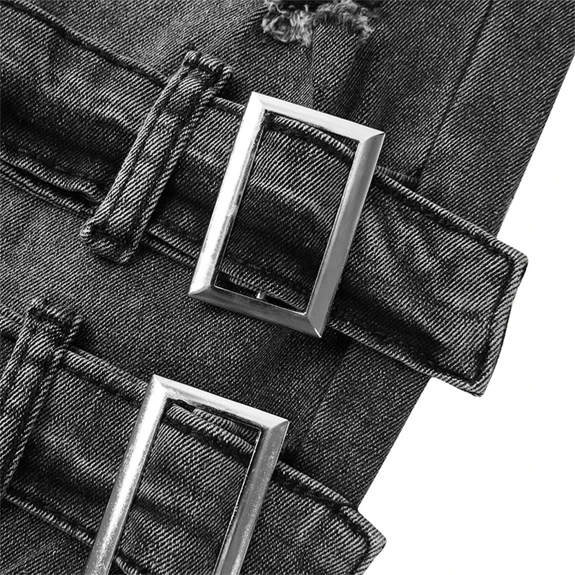 Funki Findz | Pants | Men's Punk Skinny Denim Buckle Jeans