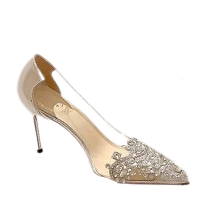 Funki Findz | Shoes | Women's Pointy Toe Clear Wedding Stiletto
