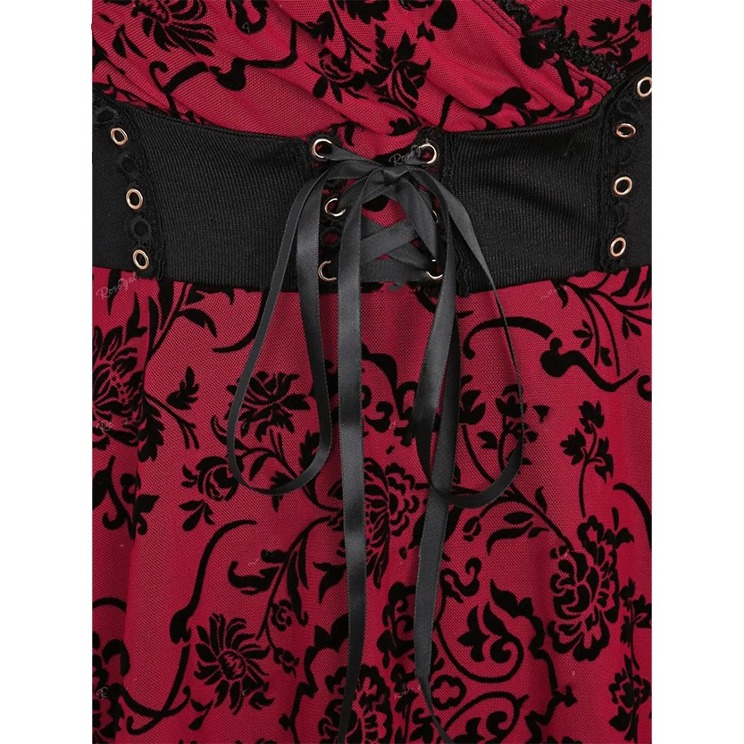 Funki Findz | Shirts | Women's Plus Floral Mesh Lace Up Shirts