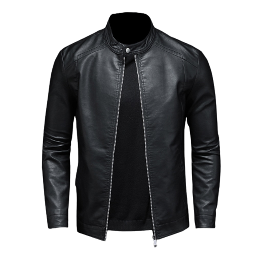 Funki Findz | Jackets | Men's Faux Leather Biker Jacket | Slim Fit