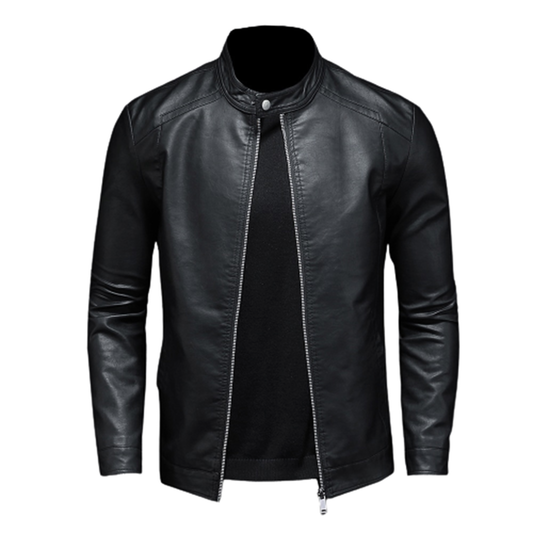 Funki Findz | Jackets | Men's Faux Leather Biker Jacket | Slim Fit