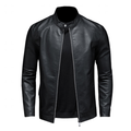 Funki Findz | Jackets | Men's Faux Leather Biker Jacket Slim Fit