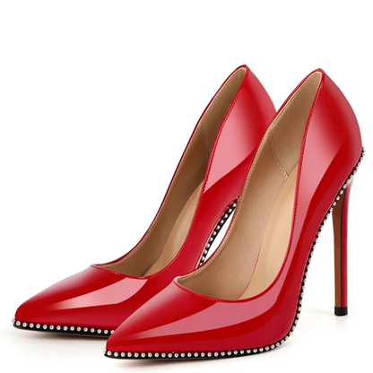 Funki Findz | Shoes | Women's Patent Black Studded Stilettos