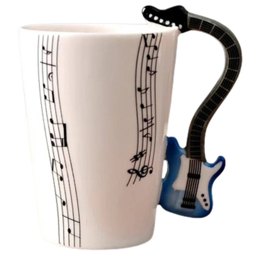 Funki Findz | Mugs | Guitar Handle Mug | Hand-Painted Cups