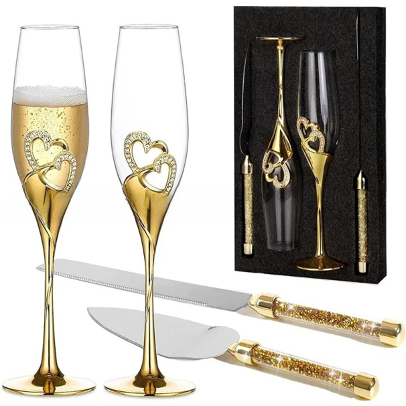 Funki Findz | Glasses | Wedding Champagne Flutes Cake Set x 4