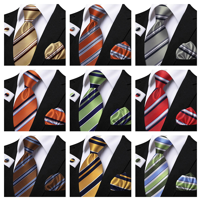 Funki Findz | Neckties | Men's Classic Striped Jacquard Tie Set