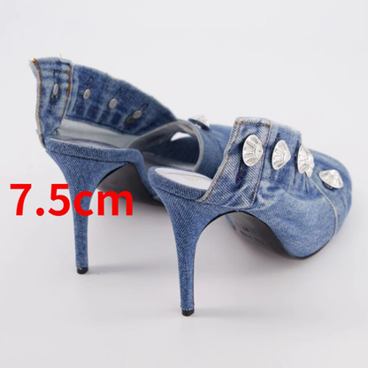 Funki Findz | Shoes | Women's Quirky Denim High Heel Shoes