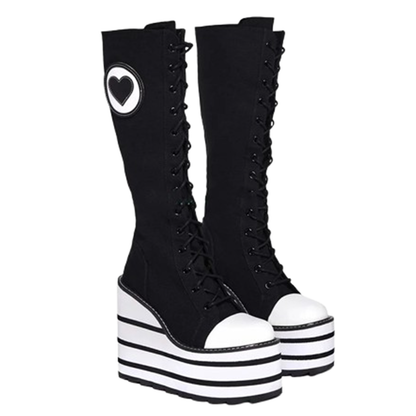 Funki Findz | Boots | Women's Canvas Platform Wedge Sneakers