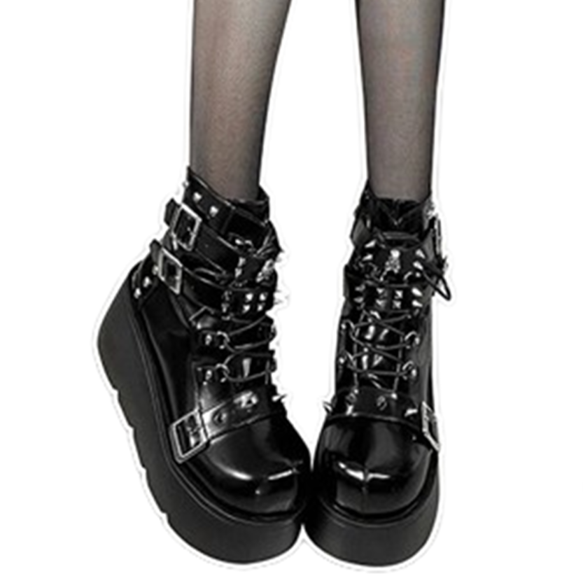Funki Findz | Boots | Women's Gothic Platform Wedge Boots