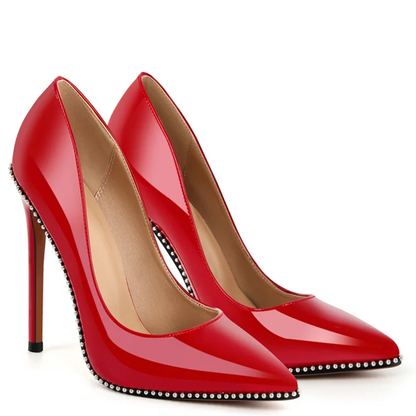 Funki Findz | Shoes | Women's Patent Black Studded Stilettos