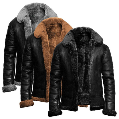 Funki Findz | Jackets | Men's Faux Fur Faux Leather Flight Jacket